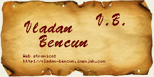 Vladan Bencun vizit kartica